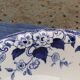 Antique salad bowl, Creil and Montereau, in earthenware, Flora model with blue bindweed, 19th century