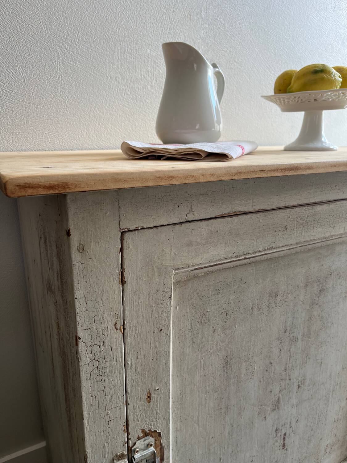 Old jam cabinet / small patinated wooden sideboard