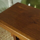 Country stool in ancient solid oak
