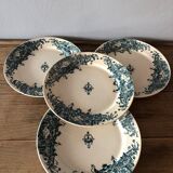 Set of 4 flat plates made of Marine earthenware