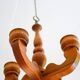 Rustic wooden pendant chandelier candleholder from Smålandsslöjd, Sweden, 1975