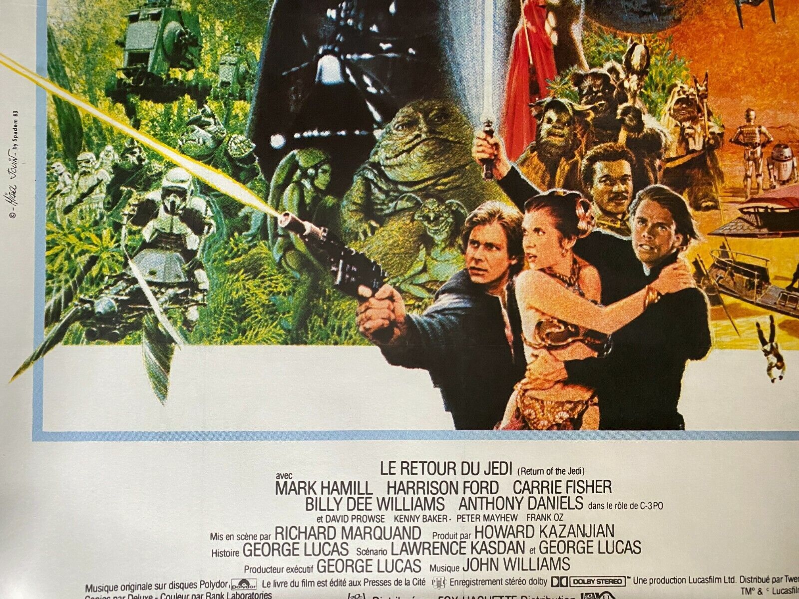 Original movie poster canvas "Return of the Jedi" Star Wars 120x160cm 1983