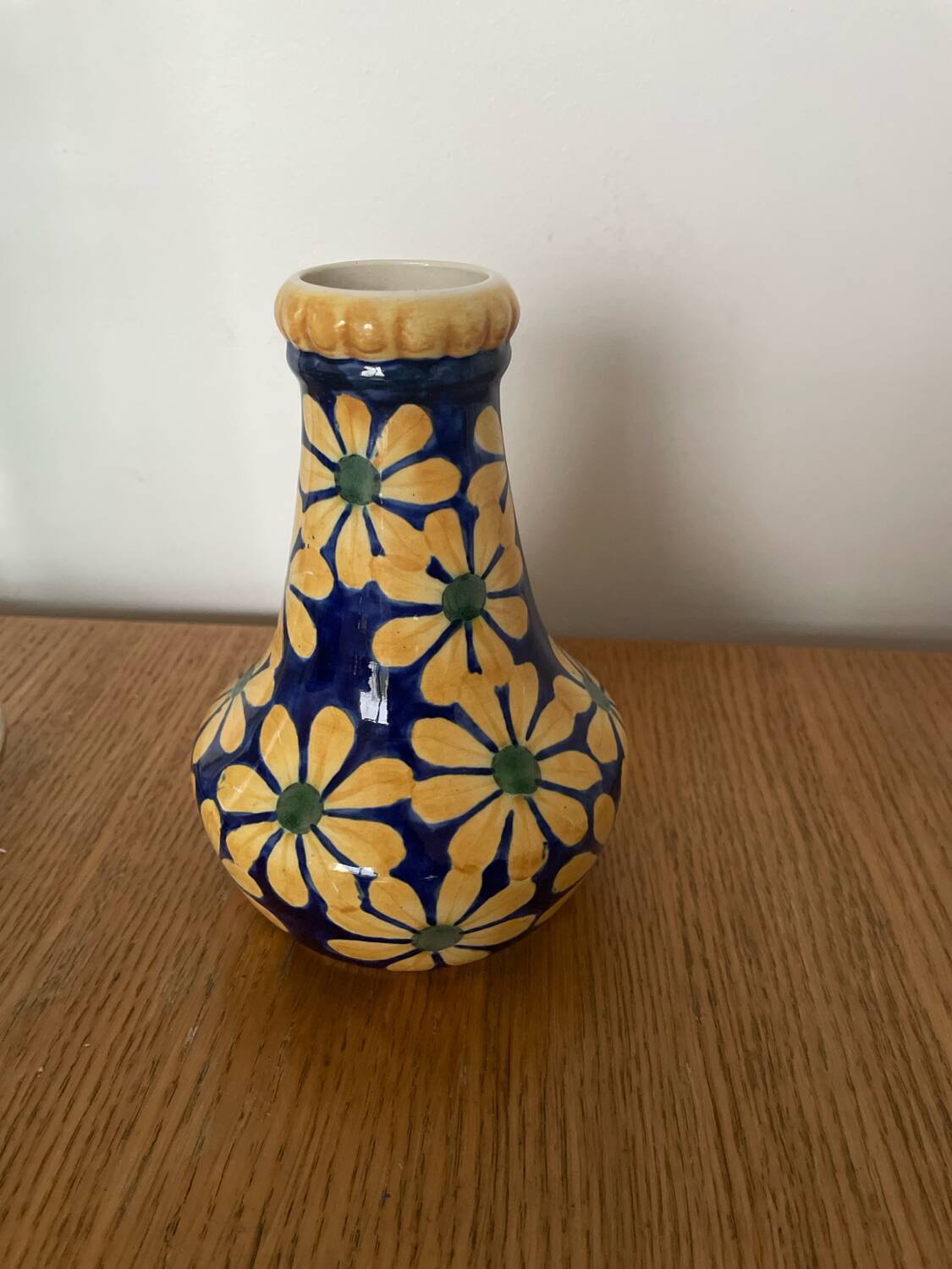 Danish crackle vase signed Copenhagen Denmark 401/449 – floral decoration p