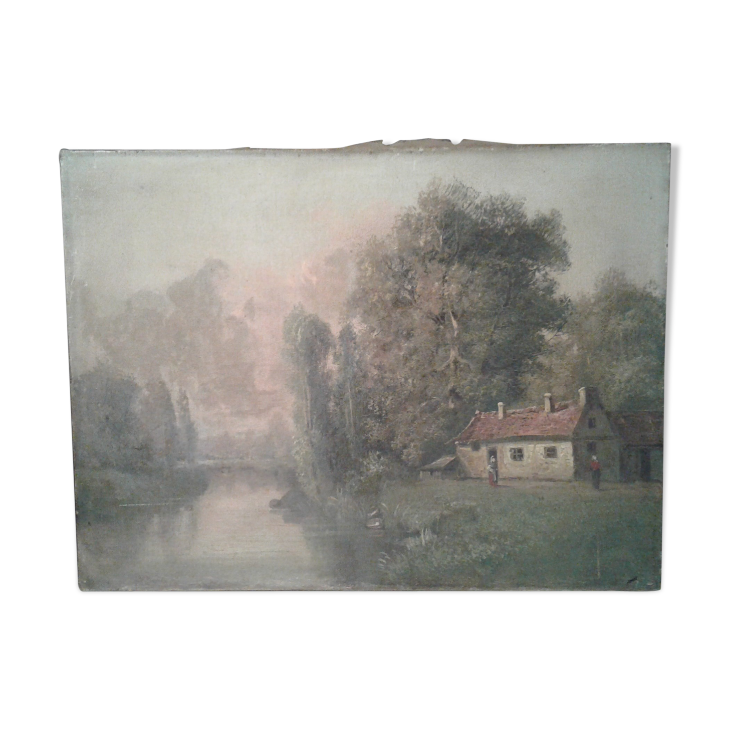 Old painting landscape, barbizon