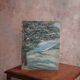 Oil painting on wood seaside landscape