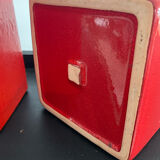 Duo cache pots vintage cubes en céramique émaillée