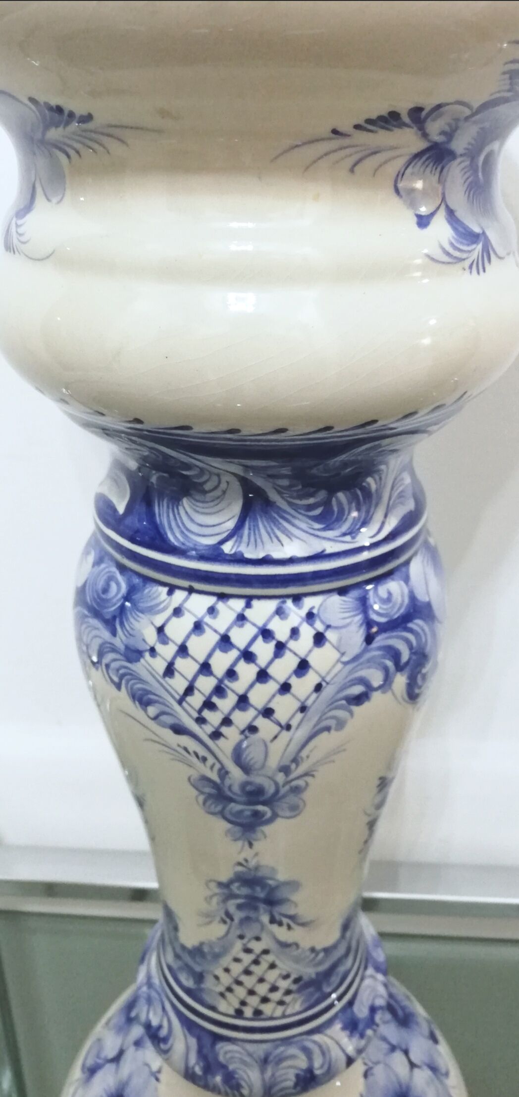 Vase turned earthenware height 49cm