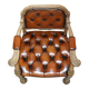 Fauteuil Chesterfield ancien restauré William IV en cuir