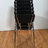 vintage chromed tubular steel stackable dining chairs