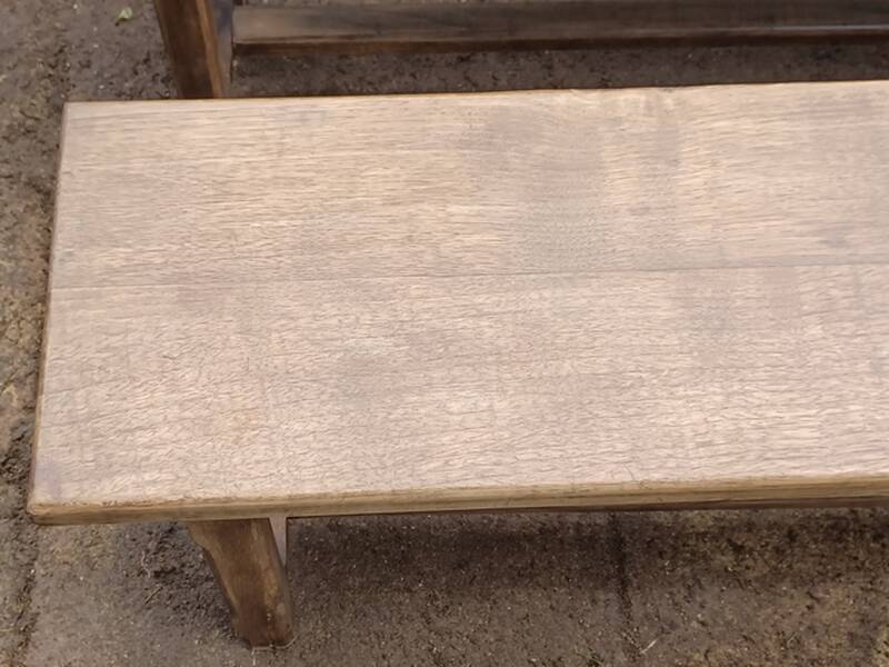 Antique solid oak farm benches