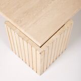 Travertine coffee table in eye shape, 1970s