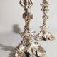 Pair of candlesticks restored to silver leaf