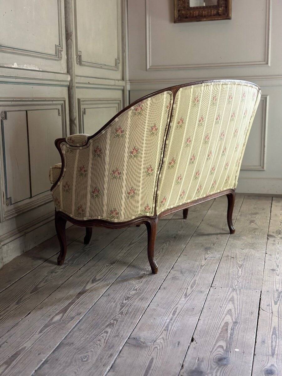 Louis XV style carved wooden basket bench, circa 1880