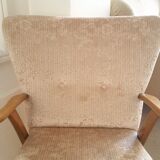 Set of 2 chairs 50s cocktail Wing chair Zig Zag Vintage restored