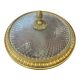 Antique ceiling light in bronze and cut crystal with diamond points.