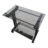 Carrello con ripiani fumé, anni '60