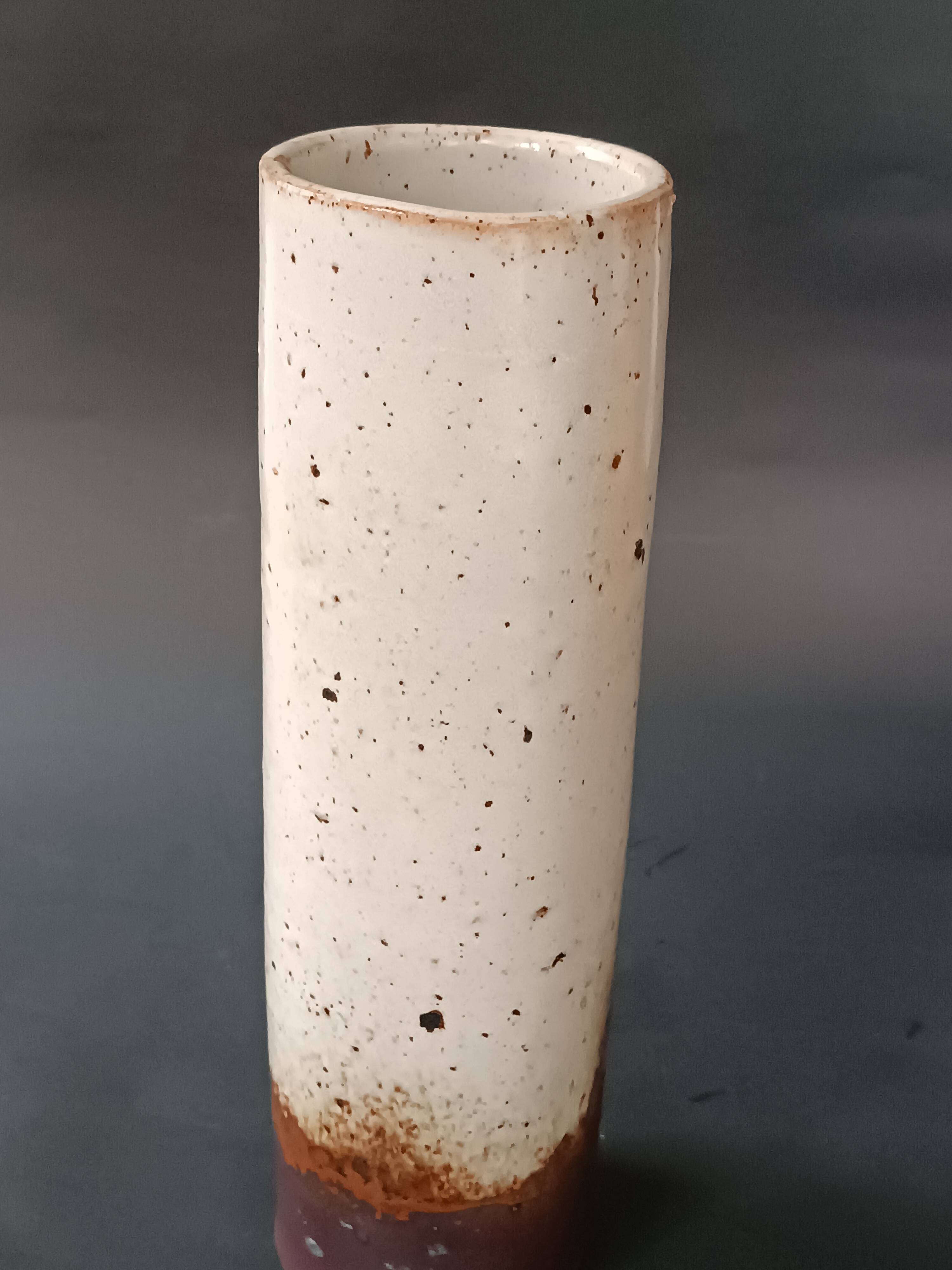 Vase en grès  pyrité double glaçure La Tournerie vintage