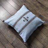 Coussin berbère bleu ciel en coton