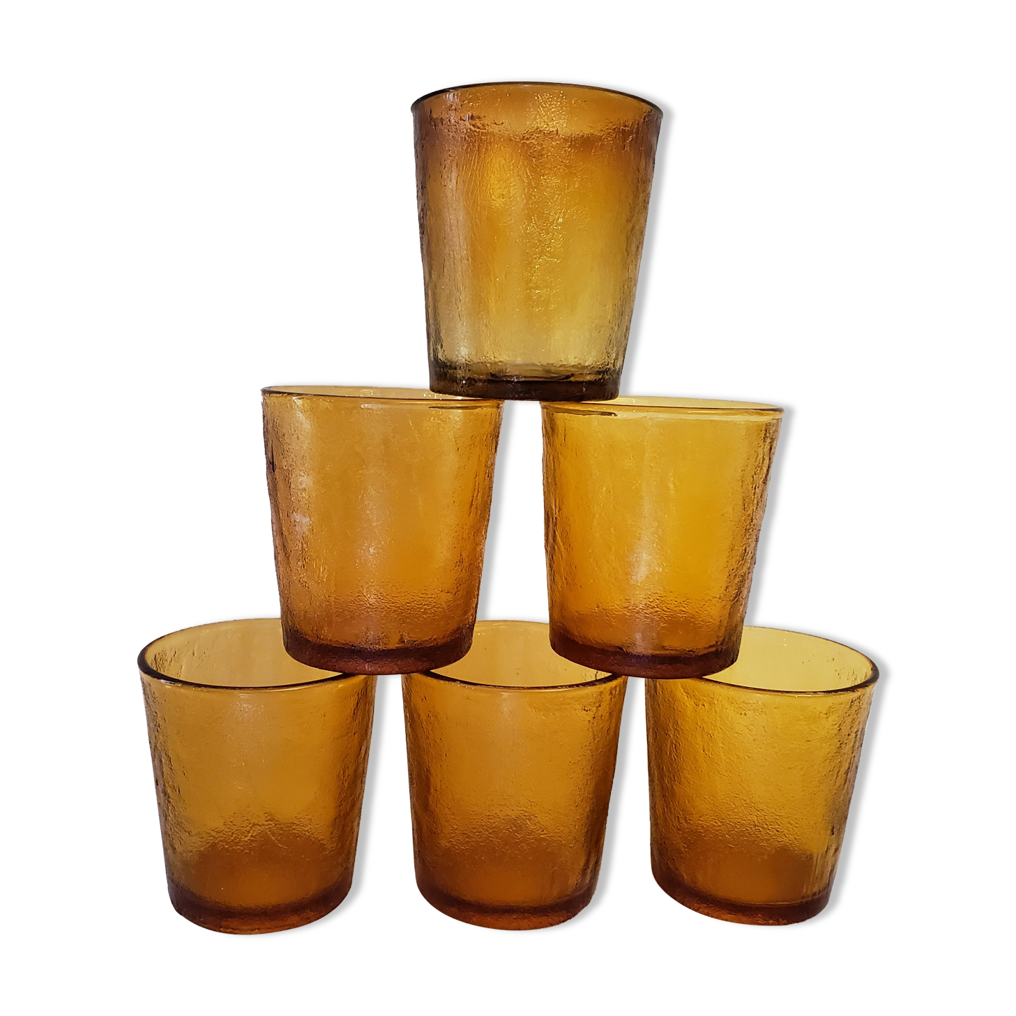 Lot de 6 verres ambré 70