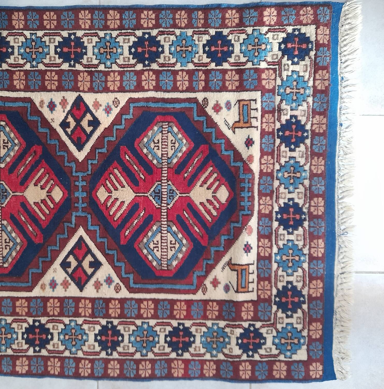 Caucasian Shirvan rug 107 x 205 cm pure wool