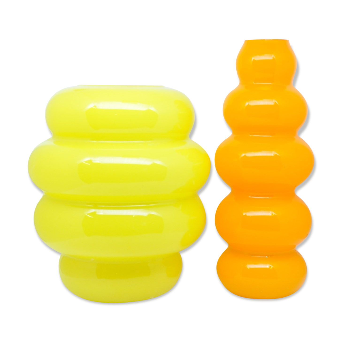 Duo de vases en verre vintage