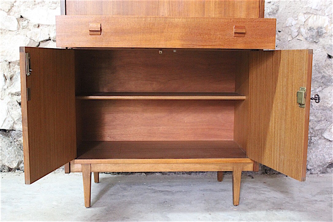 Scandinavian style vintage secretary in teak