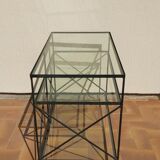 Console fer forgé et verre