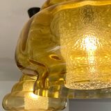 Trio of 3 glass chandelier suspensions GDR 1970 Veb Narva