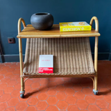 Rattan display trolley