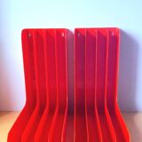 Ranges vinyles 33t en plastique orange 70s