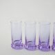 Set consisting of 5 cocktail glasses and an ice bucket, purple and chrome, made in Italy, 1960.