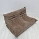 1990s vintage original taupe Alcantara Togo 2-seater by Michel Ducaroy for Ligne Roset