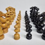 Vintage Hand Carved Wooden Chess Set, 1930s, King Height 8cm