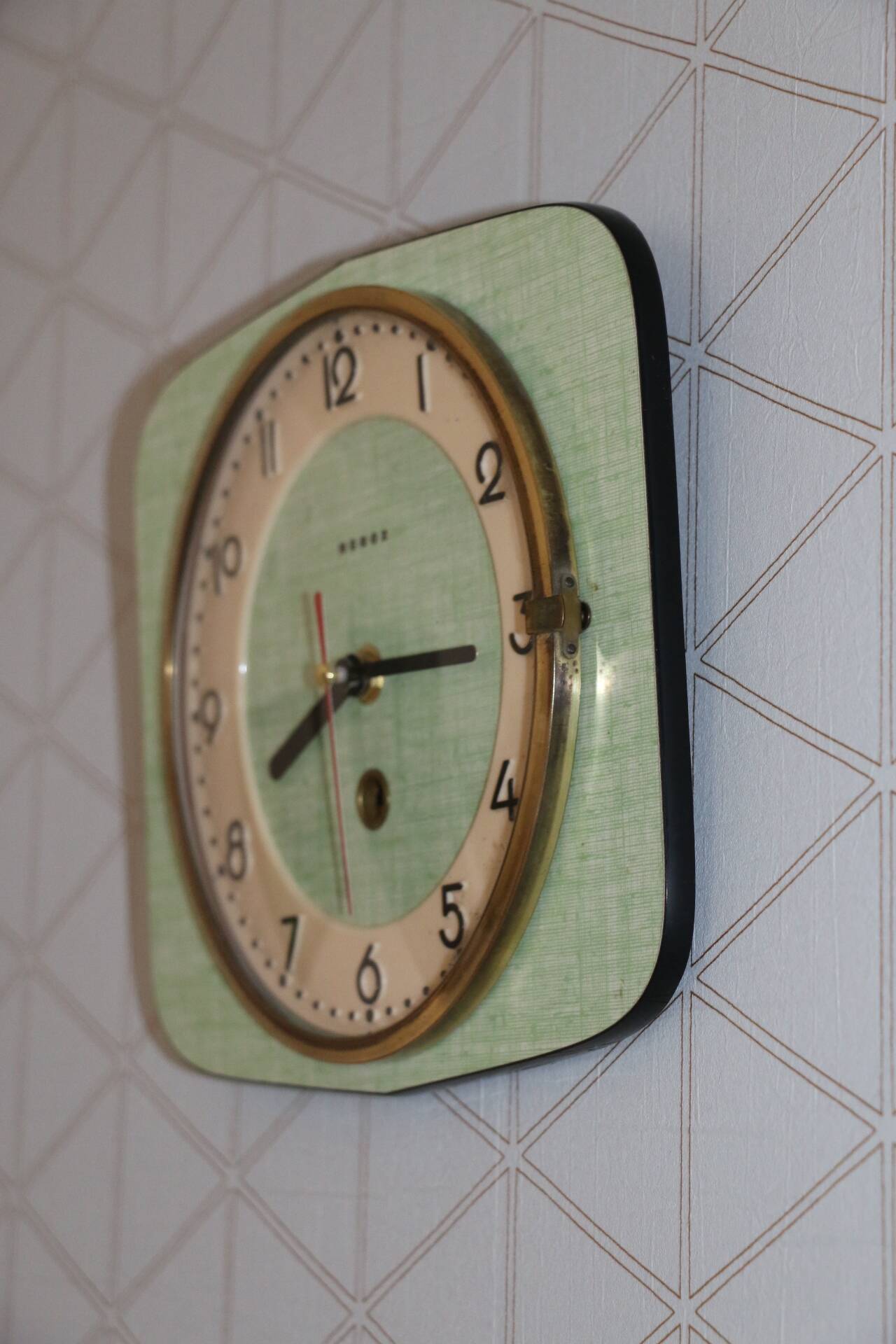 Beroz green formica wall clock