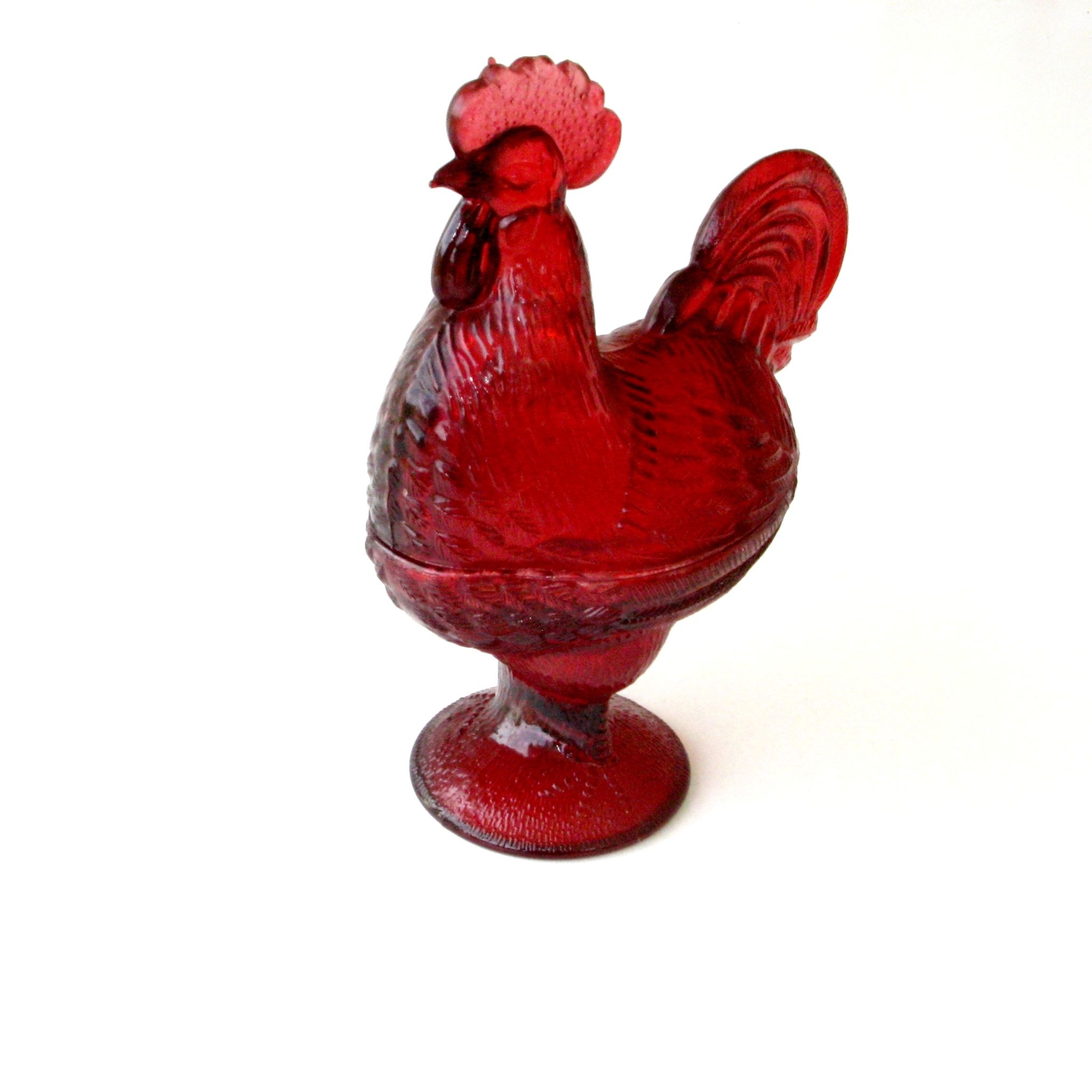 Old candy or sugar maker in red glass