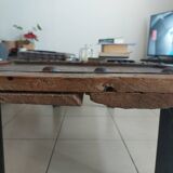 Table basse ancienne porte marocaine