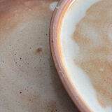 Set of vintage 1970s beige ceramic dinner plates.