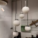 Suspension 5 glass balls from the 60s