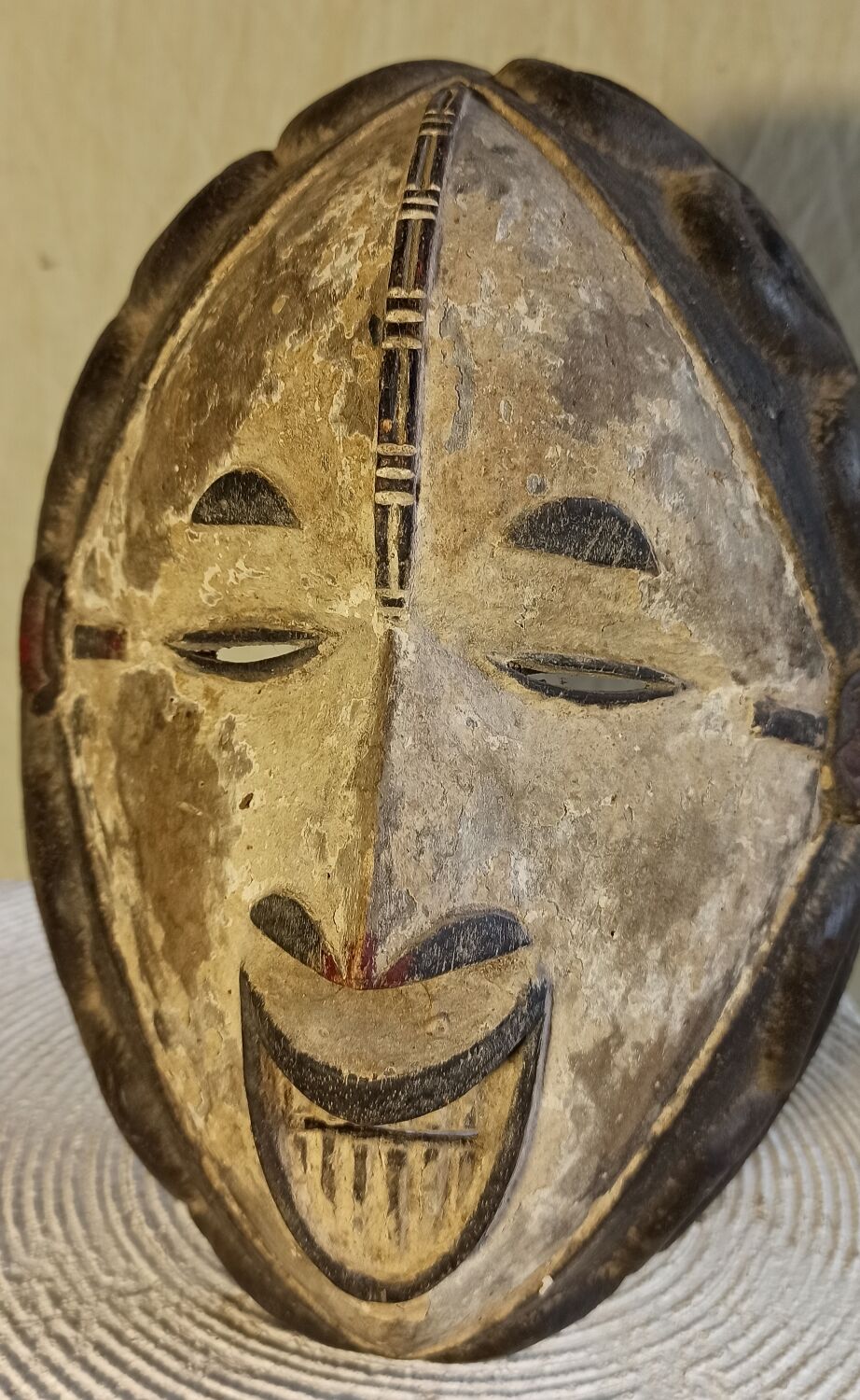 Antique wooden mask African Igbo art from Nigeria