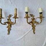 Paire appliques en bronze doré de style Louis XV,  époque fin XIXÈME