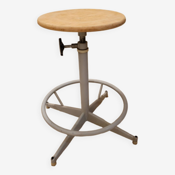 Adjustable industrial stool from the 50s
