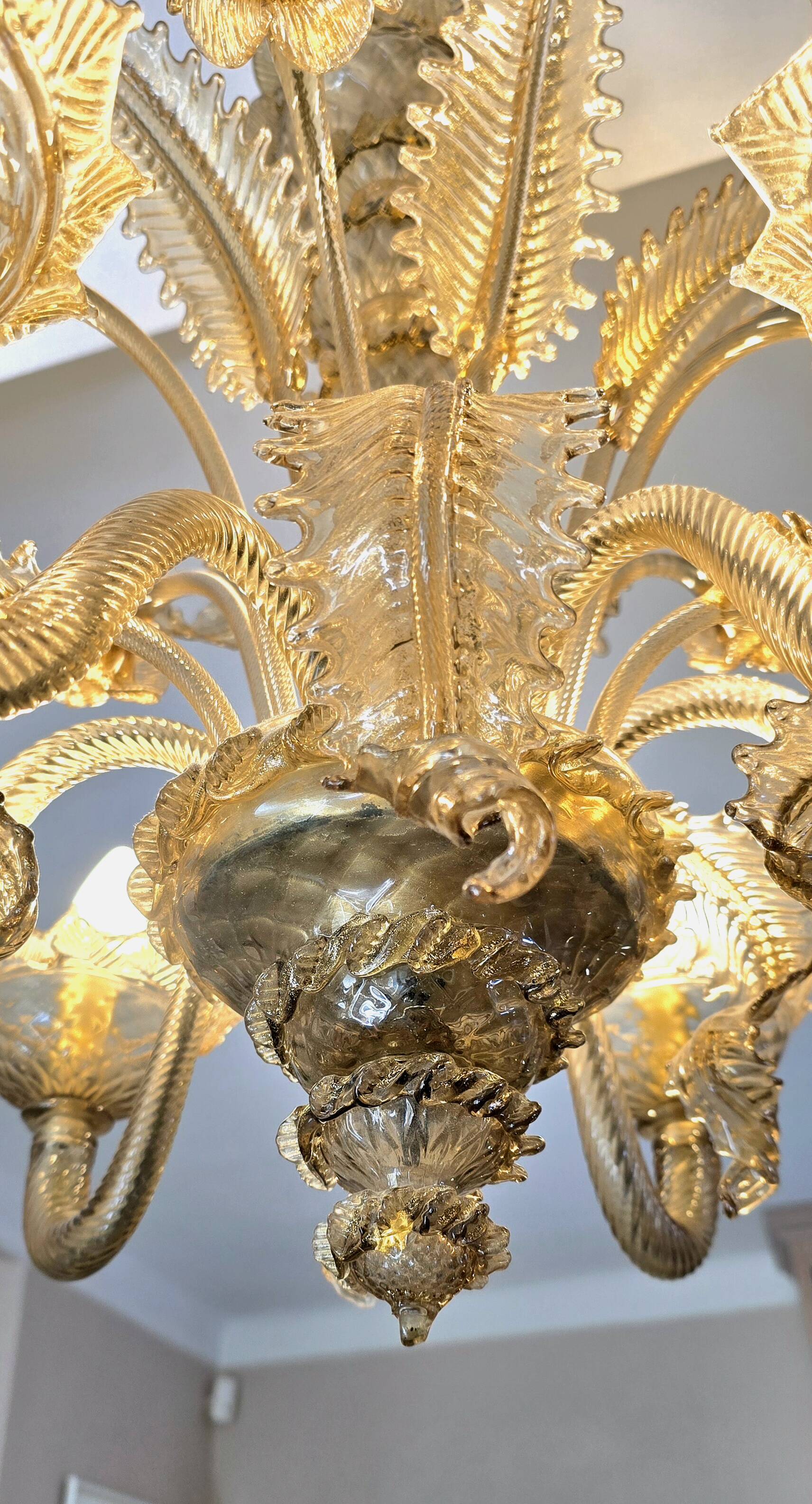 Murano glass chandelier, 6 arms, early 20th century