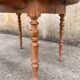 Round solid oak table with extensions, cabinetmaker's sliding mechanism,