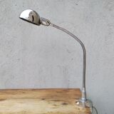 Workshop lamp Jumo 215 metal chrome foot vice 60s