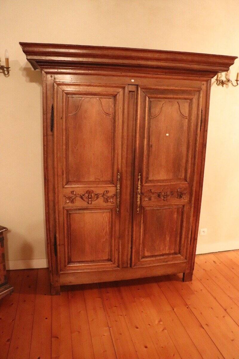 Grande Armoire "Maison de Famille" XIXe - Bois Blond Massif (Merisier