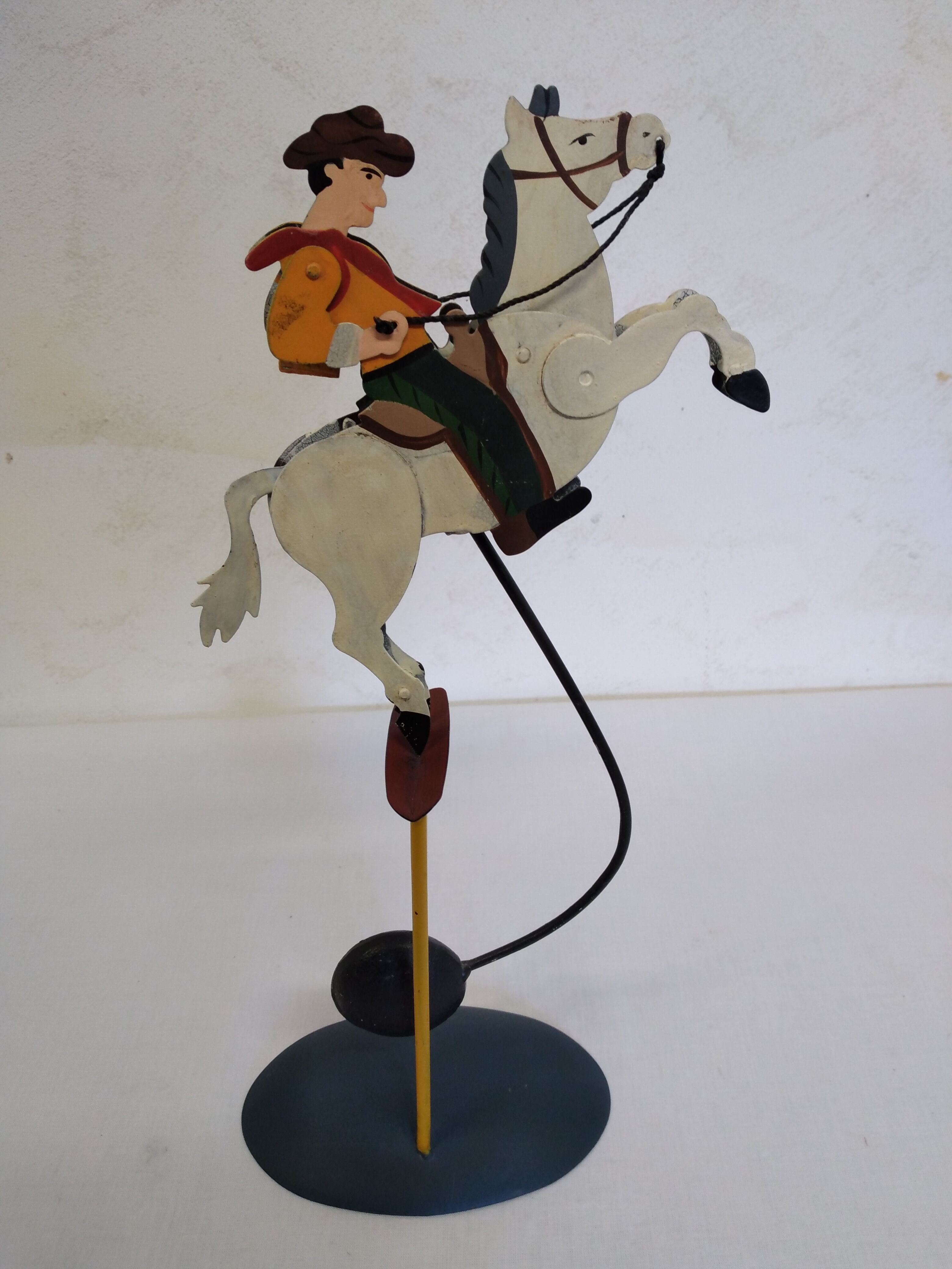 Antique metal horse balance toy