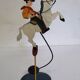 Antique metal horse balance toy