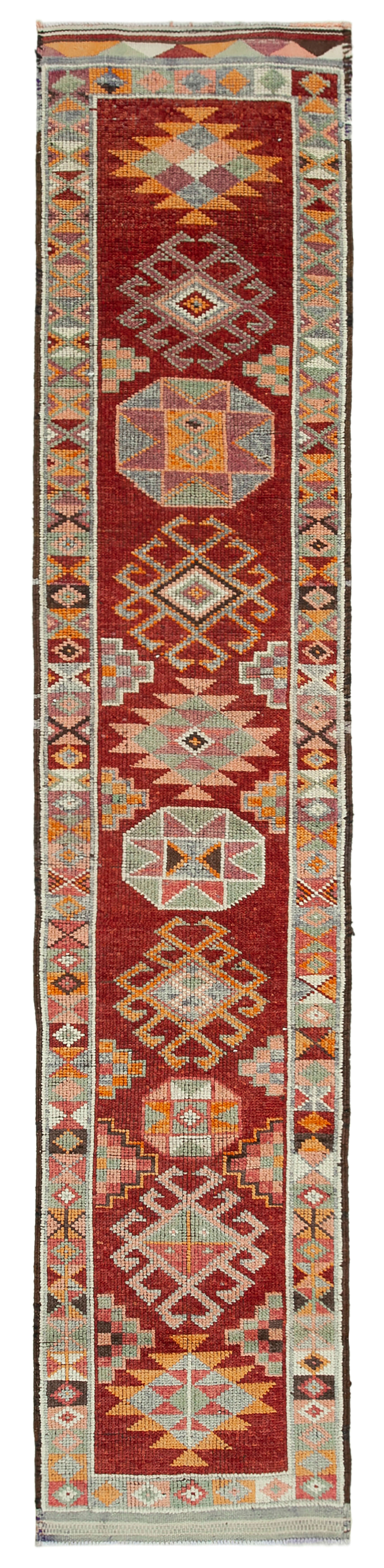 Handwoven Antique Anatolian Red Runner Rug 78 cm x 383 cm