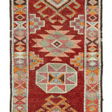 Handwoven Antique Anatolian Red Runner Rug 78 cm x 383 cm