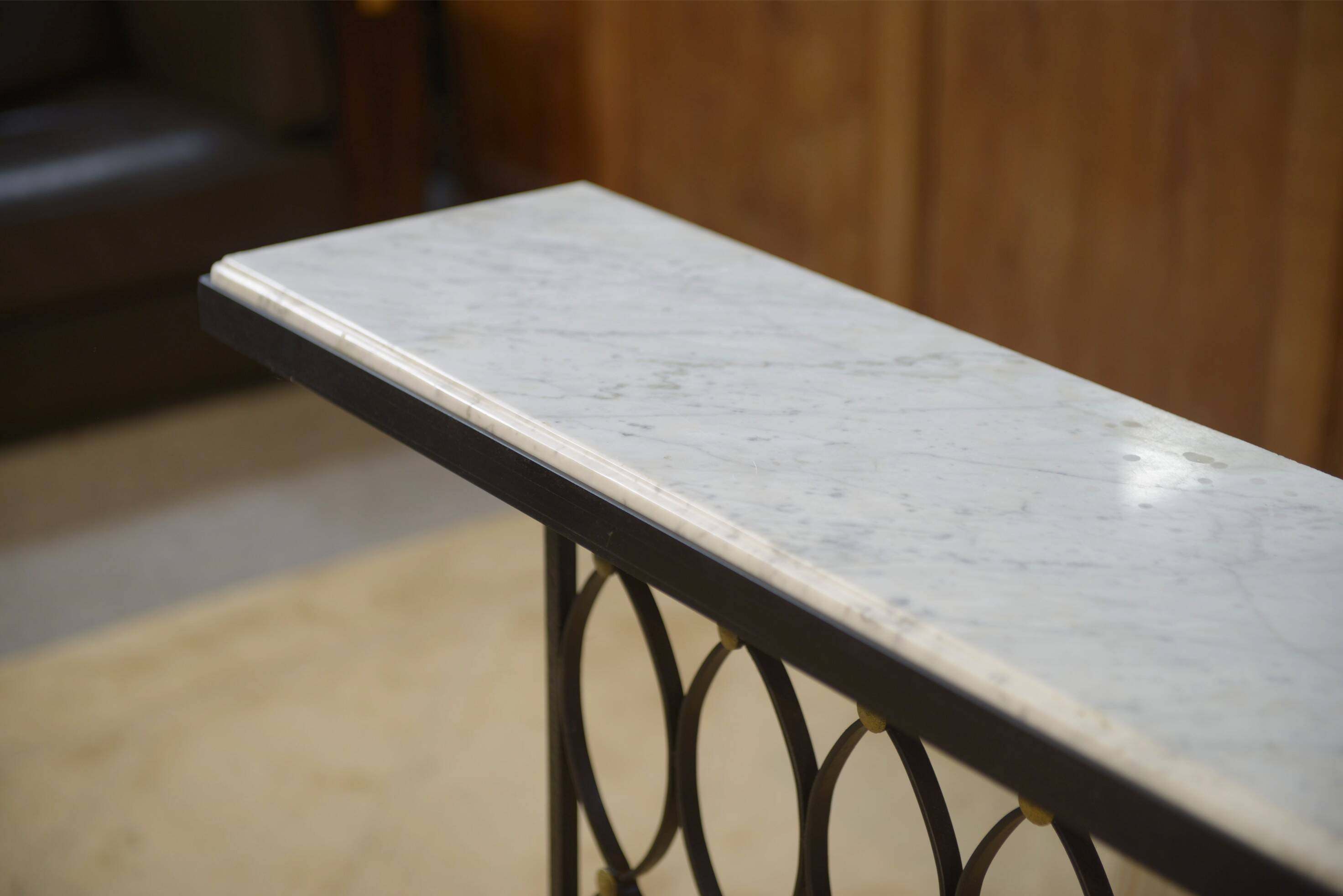 Modernist console in the style of Jean Royère 1960s.